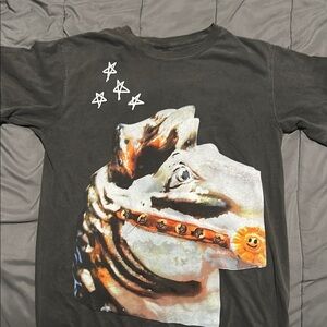Travis Scott Black and Orange Artistic Shirt